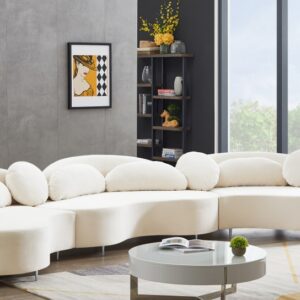 Vivacious Cream Velvet 3pc. Sectional