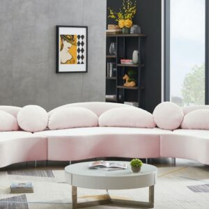 Vivacious Pink Velvet 3pc. Sectional