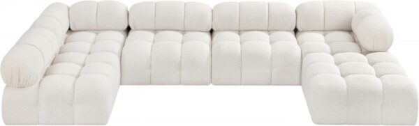 Ames Cream Boucle Fabric Sectional - Image 2