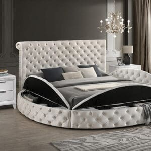 BRIGITTE White Queen BED FRAME