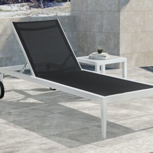 Nizuc Black Outdoor Patio Adjustable Sun Chaise Lounge Chair