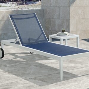 Nizuc Blue Outdoor Patio Adjustable Sun Chaise Lounge Chair