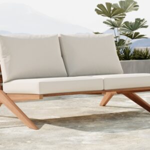 Tahiti Water Resistant White Fabric Outdoor Sofa