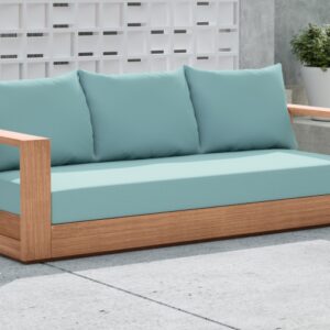 Tulum Water Resistant Blue Fabric Outdoor Sofa