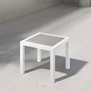 Nizuc Grey Wood Outdoor Patio End Table