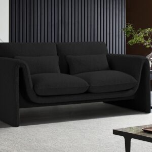 Stylus Boucle Black Fabric Loveseat