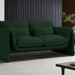 Stylus Boucle Green Fabric Loveseat