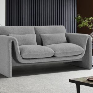 Stylus Boucle Grey Fabric Loveseat