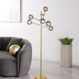 Exline 62-inch Molecular Smoked Orb Lamp