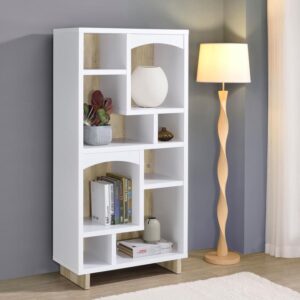 Dalton 65-inch 6-shelf Bookcase White and Distressed Pine
