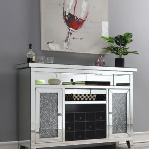 Melinda 2-door LED Mirrored Wine Storage Bar Cabinet