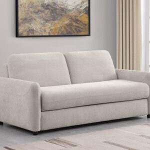 Rylie Beige Upholstered Sofa Sleeper with Queen Mattress