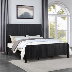 Brookmead Black Wood Queen Panel Bed