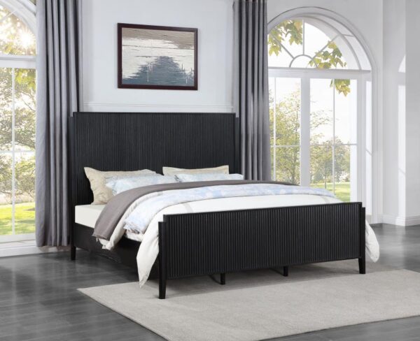 Brookmead Black Wood California King Panel Bed