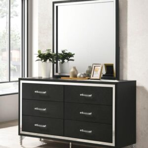 Lucia Black Dresser and Mirror