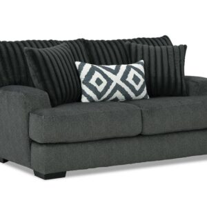 Tweed Gun Metal Love Seat