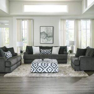 Tweed Gun Metal Living Room Collection