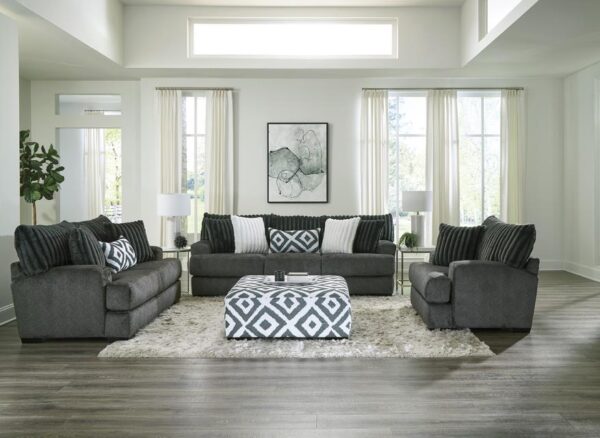 Tweed Gun Metal Living Room Collection