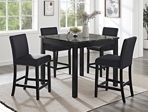 Lennon Black 5 Pc Counter Height Dining Room Set