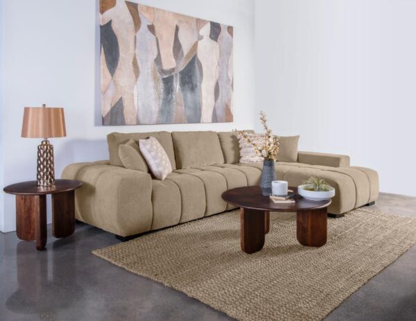 Octavia Camel Grey Sectional