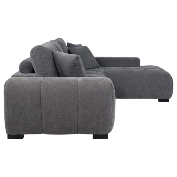 Octavia Charcoal Grey Sectional - Image 3