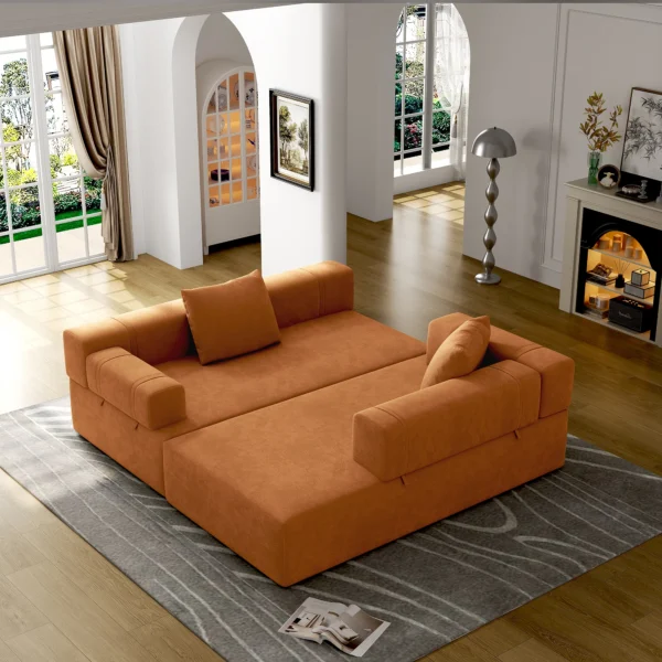 8090 Orange Sectional - Image 2