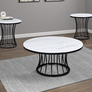 Hadley Faux Marble Top Coffee Table Set