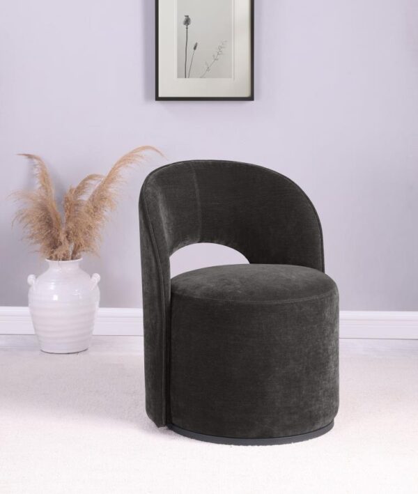Harjo Charcoal Velvet Swivel Chair
