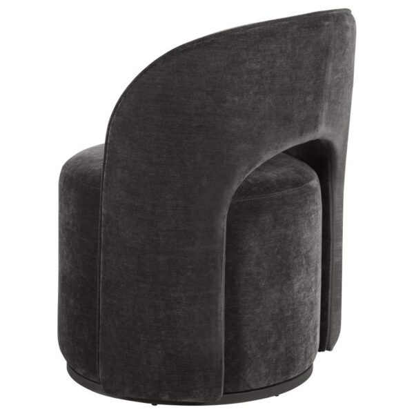 Harjo Charcoal Velvet Swivel Chair - Image 2