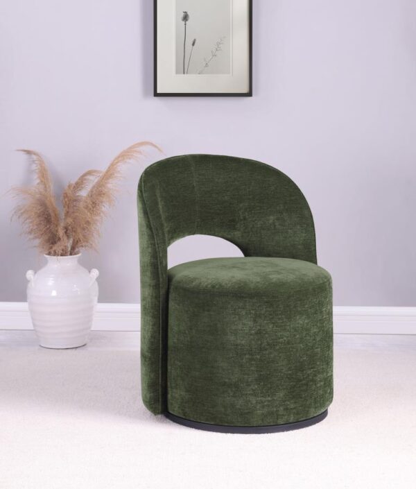 Harjo Olive Green Velvet Swivel Chair
