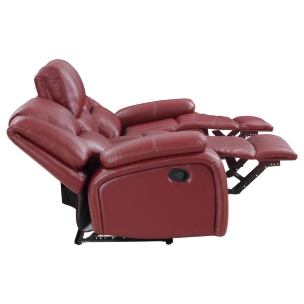 Camila Red Leatherette Reclining Living Room Collection - Image 8