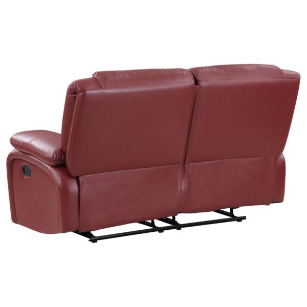 Camila Red Leatherette Reclining Love Seat - Image 2