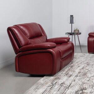 Camila Red Leatherette Recliner