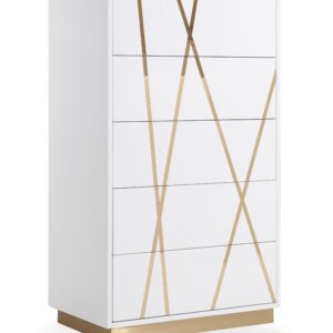 Modrest Nixa Modern White & Gold Chest