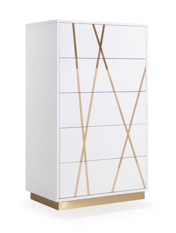 Modrest Nixa Modern White & Gold Bed Room Collection - Image 4