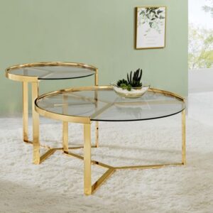 Delia Gold Nesting Coffee Table Set