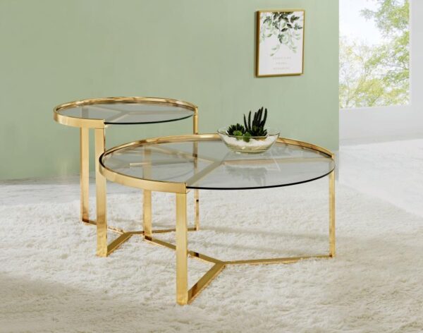 Delia Gold Nesting Coffee Table Set