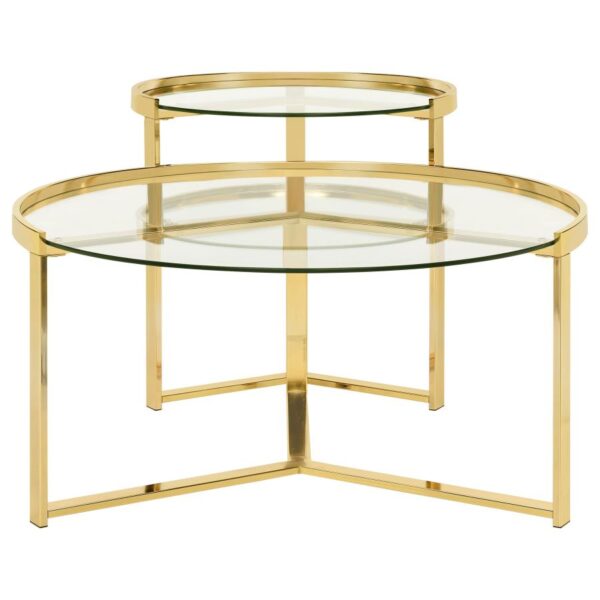Delia Gold Nesting Coffee Table Set - Image 2