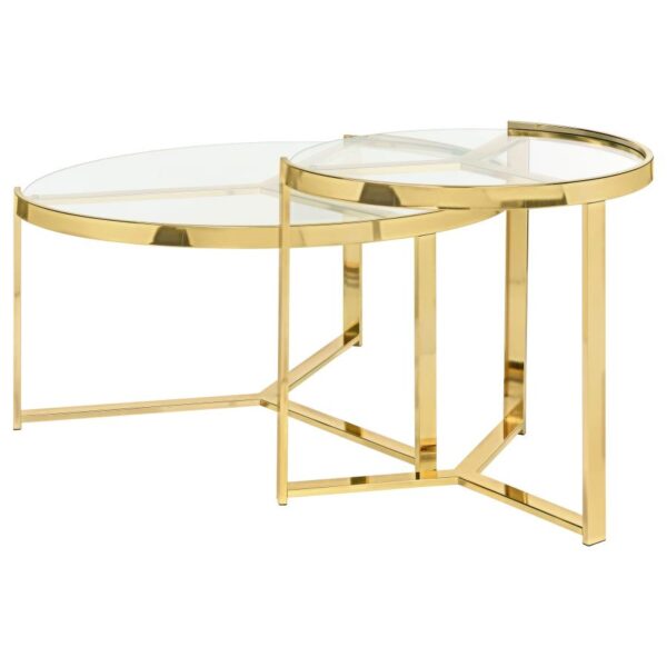 Delia Gold Nesting Coffee Table Set - Image 3
