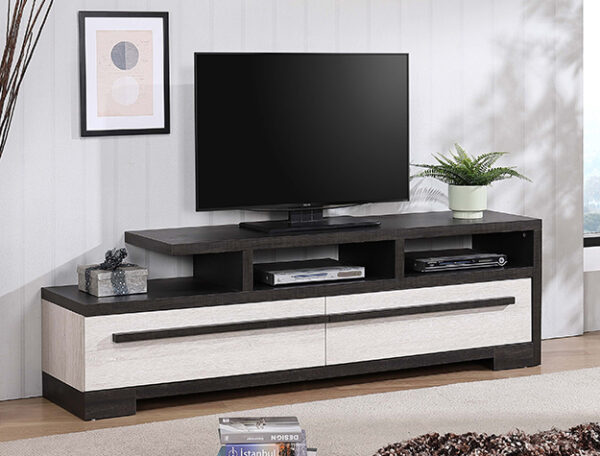 Remington White/ Black TV Stand