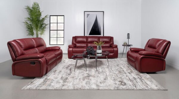 Camila Red Leatherette Reclining Living Room Collection