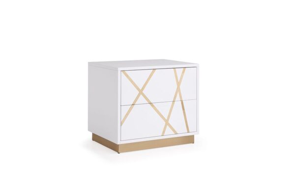 Modrest Nixa Modern White & Gold Bed Room Collection - Image 5
