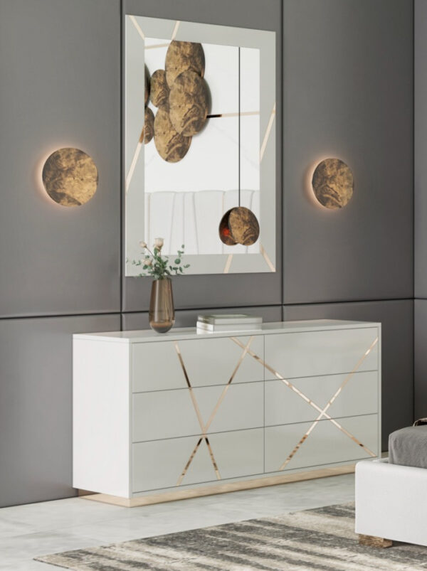 Modrest Nixa Modern White & Gold Bed Room Collection - Image 6