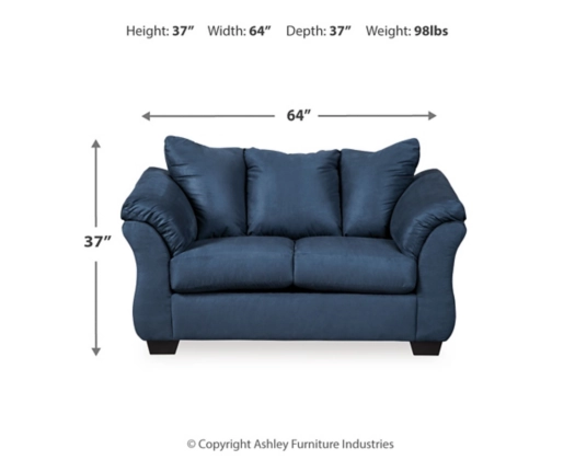 Darcy Blue Love Seat - Image 2