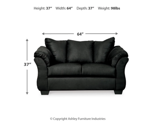Darcy Black Loveseat - Image 2