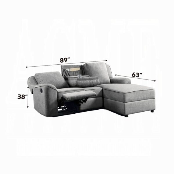 Destiny Grey Reclining Sofa Chaise - Image 2