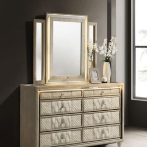 Lorient Ivory & Camel LED Dresser & Mirror