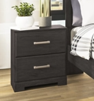 Belachime Charcoal Two Drawer Night Stand